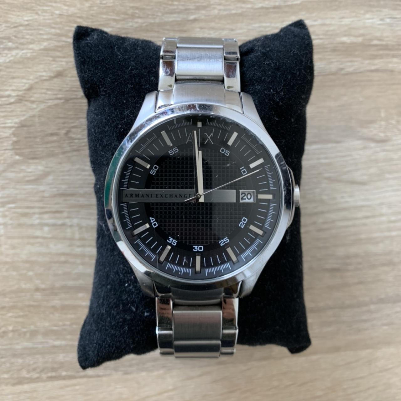 Armani Exchange Hampton AX2103 Men's Chronograph Watch – Black Dial with Silver-Tone Stainless Steel Strap