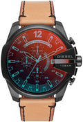 Diesel DZ4476 Mega Chief Chronograph Men's Watch – Black Dial & Brown Leather Strap