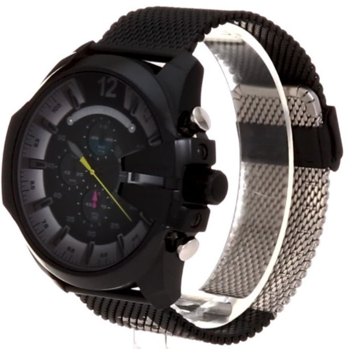 Diesel DZ4514 Mega Chief Chronograph Men's Watch – Black Dial & Black Mesh Bracelet
