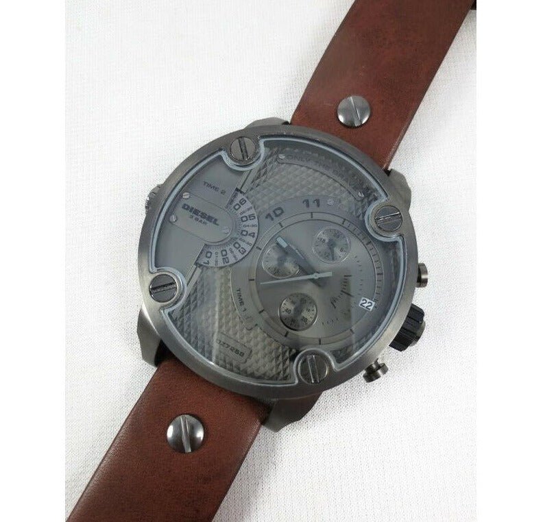 Diesel DZ7258 Little Daddy SBA Men's Watch – Grey Dial & Brown Leather Strap